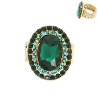 CRYSTAL RHINESTONE HALO STRETCH RING